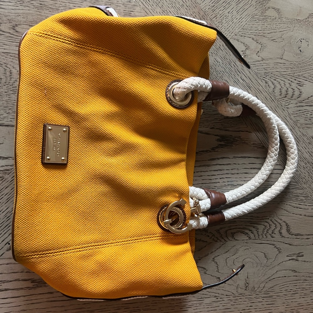 Michael Kors Yellow Tote with Rope Handles